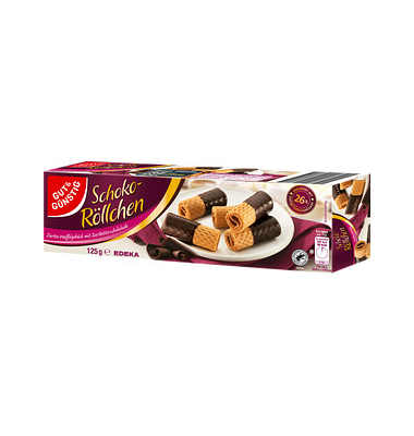 GUT&GÜNSTIG Schoko-Röllchen Zartbitter Waffeln 125,0 g