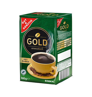 GUT&GÜNSTIG Gold Kaffee, gemahlen Arabicabohnen 500,0 g GUT&GÜNSTIG Gold Kaffee, gemahlen Arabicabohnen 500,0 g