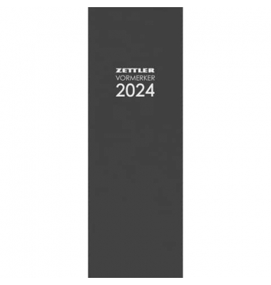 Buchkalender 801-0021, Vormerker, anthrazit, 2 Tage / 1 Seite, 10,4x29,6cm, 2025