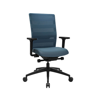 B&uuml;rodrehstuhl SITNESS AIRWORK, petrol / schwarz, mit Armlehnen, bis 110kg, ohne Kopfst&uuml;tze