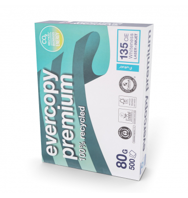 Recyclingpapier evercopy premium 1902C A4 80g weiß 100er Weiße 