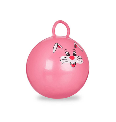 relaxdays Hüpfball Hase rosa, Ø 45,0 cm,