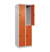 CP Spind Classic Plus reinorange, lichtgrau 080300-20-S10000, 4 Schließfächer 60,0 x 50,0 x 185,0 cm