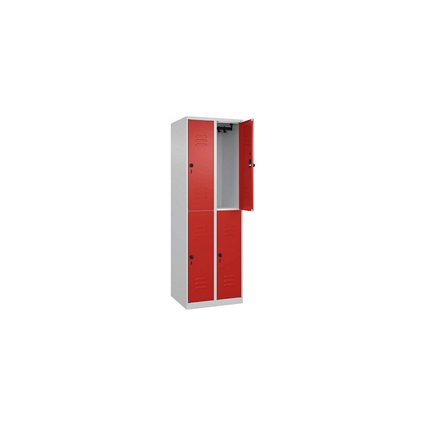4067521357545 - Spind Classic Plus lichtgrau verkehrsrot 080300-20-S10002 4 Schließfächer 600 x 500 x 1850 cm 4067521357545 C+P-Möbel 4067521357545 - Spind Classic Plus lichtgrau verkehrsrot 080300-20-S10002 4 Schließfächer 600 x 500 x 1850 cm 4067521357545 C+P-Möbel
