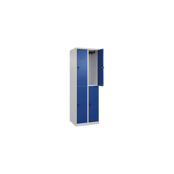 4067521357552 - Spind Classic Plus lichtgrau enzianblau 080300-20-S10003 4 Schließfächer 600 x 500 x 1850 cm 4067521357552 C+P-Möbel 4067521357552 - Spind Classic Plus lichtgrau enzianblau 080300-20-S10003 4 Schließfächer 600 x 500 x 1850 cm 4067521357552 C+P-Möbel