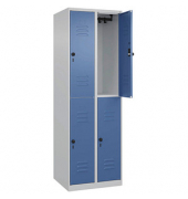 CP Spind Classic Plus lichtgrau, fernblau 080300-20-S10005, 4 Schließfächer 60,0 x 50,0 x 185,0 cm