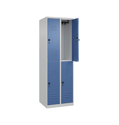 CP Spind Classic Plus lichtgrau, fernblau 080300-20-S10005, 4 Schließfächer 60,0 x 50,0 x 185,0 cm