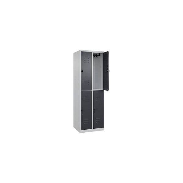 4067521357590 - Spind Classic Plus anthrazitgrau lichtgrau 080300-20-S10007 4 Schließfächer 600 x 500 x 1850 cm 4067521357590 C+P-Möbel 4067521357590 - Spind Classic Plus anthrazitgrau lichtgrau 080300-20-S10007 4 Schließfächer 600 x 500 x 1850 cm 4067521357590 C+P-Möbel