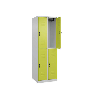 CP Spind Classic Plus clowngrün, lichtgrau 080300-20-S10009, 4 Schließfächer 60,0 x 50,0 x 185,0 cm