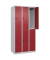 CP Spind Classic Plus lichtgrau, rubinrot 080300-30-S10001, 6 Schließfächer 90,0 x 50,0 x 185,0 cm