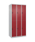 CP Spind Classic Plus lichtgrau, rubinrot 080300-30-S10001, 6 Schließfächer 90,0 x 50,0 x 185,0 cm