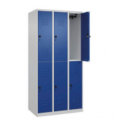 CP Spind Classic Plus lichtgrau, enzianblau 080300-30-S10003, 6 Schließfächer 90,0 x 50,0 x 185,0 cm