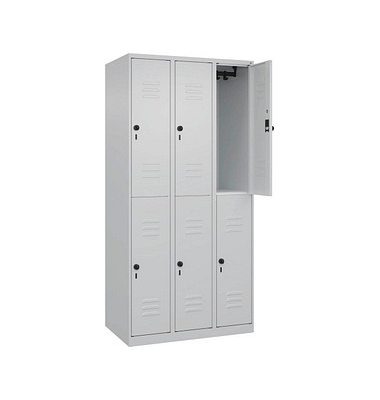 CP Spind Classic Plus lichtgrau 080300-30-S10008, 6 Schlie&szlig;f&auml;cher 90,0 x 50,0 x 185,0 cm