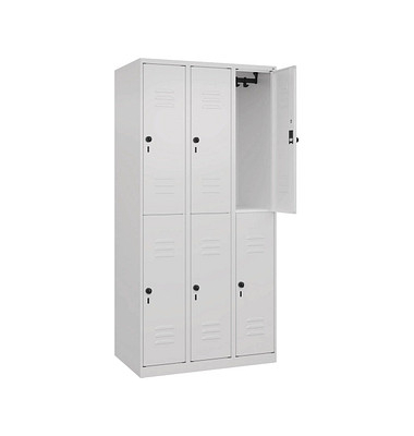 CP Spind Classic Plus verkehrsweiß 080300-30-S10012, 6 Schließfächer 90,0 x 50,0 x 185,0 cm