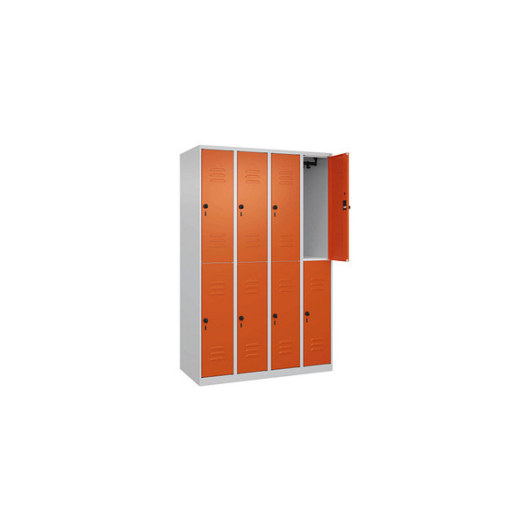 4067521358306 - Spind Classic Plus reinorange lichtgrau 080300-40-S10000 8 Schließfächer 1200 x 500 x 1850 cm 4067521358306 C+P-Möbel 4067521358306 - Spind Classic Plus reinorange lichtgrau 080300-40-S10000 8 Schließfächer 1200 x 500 x 1850 cm 4067521358306 C+P-Möbel