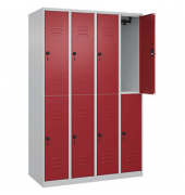 CP Spind Classic Plus lichtgrau, rubinrot 080300-40-S10001, 8 Schließfächer 120,0 x 50,0 x 185,0 cm