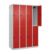 CP Spind Classic Plus lichtgrau, verkehrsrot 080300-40-S10002, 8 Schließfächer 120,0 x 50,0 x 185,0 cm