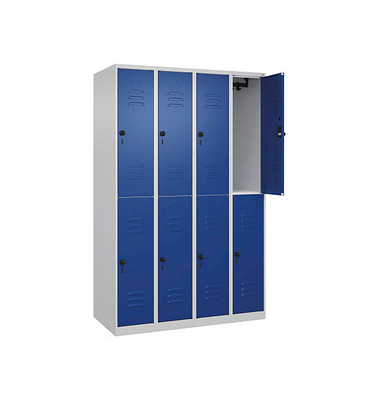 CP Spind Classic Plus lichtgrau, enzianblau 080300-40-S10003, 8 Schließfächer 120,0 x 50,0 x 185,0 cm