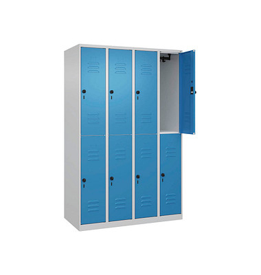 CP Spind Classic Plus lichtblau, lichtgrau 080300-40-S10004, 8 Schlie&szlig;f&auml;cher 120,0 x 50,0 x 185,0 cm