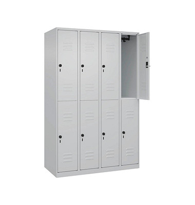 CP Spind Classic Plus lichtgrau 080300-40-S10008, 8 Schlie&szlig;f&auml;cher 120,0 x 50,0 x 185,0 cm