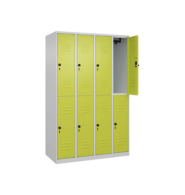 CP Spind Classic Plus clowngrün, lichtgrau 080300-40-S10009, 8 Schließfächer 120,0 x 50,0 x 185,0 cm