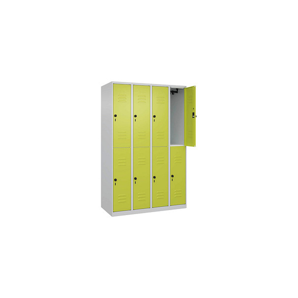 4067521358399 - Spind Classic Plus clowngrün lichtgrau 080300-40-S10009 8 Schließfächer 1200 x 500 x 1850 cm 4067521358399 C+P-Möbel