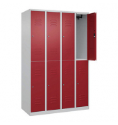 CP Spind Classic Plus lichtgrau, rubinrot 080300-40-S10021, 8 Schließfächer 120,0 x 50,0 x 185,0 cm