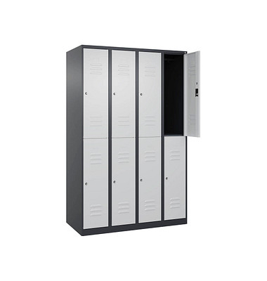 CP Spind Classic Plus anthrazitgrau, lichtgrau 080300-40-S10022, 8 Schließfächer 120,0 x 50,0 x 185,0 cm