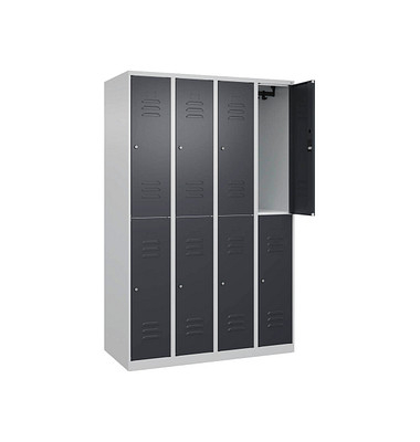 CP Spind Classic Plus anthrazitgrau, lichtgrau 080300-40-S10028, 8 Schließfächer 120,0 x 50,0 x 185,0 cm