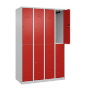 CP Spind Classic Plus lichtgrau, verkehrsrot 080300-40-S10029, 8 Schließfächer 120,0 x 50,0 x 185,0 cm