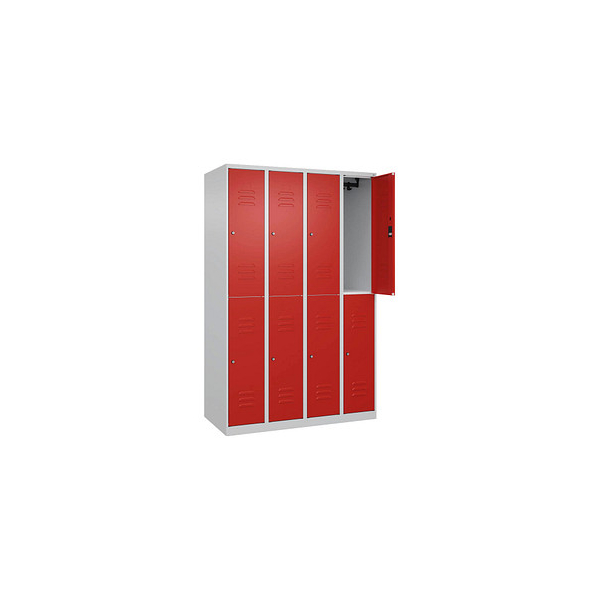 4067521370025 - Spind Classic Plus lichtgrau verkehrsrot 080300-40-S10029 8 Schließfächer 1200 x 500 x 1850 cm 4067521370025 C+P-Möbel 4067521370025 - Spind Classic Plus lichtgrau verkehrsrot 080300-40-S10029 8 Schließfächer 1200 x 500 x 1850 cm 4067521370025 C+P-Möbel