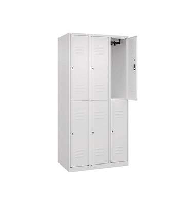 CP Spind Classic Plus verkehrsweiß 080300-30-S10040, 6 Schließfächer 90,0 x 50,0 x 185,0 cm