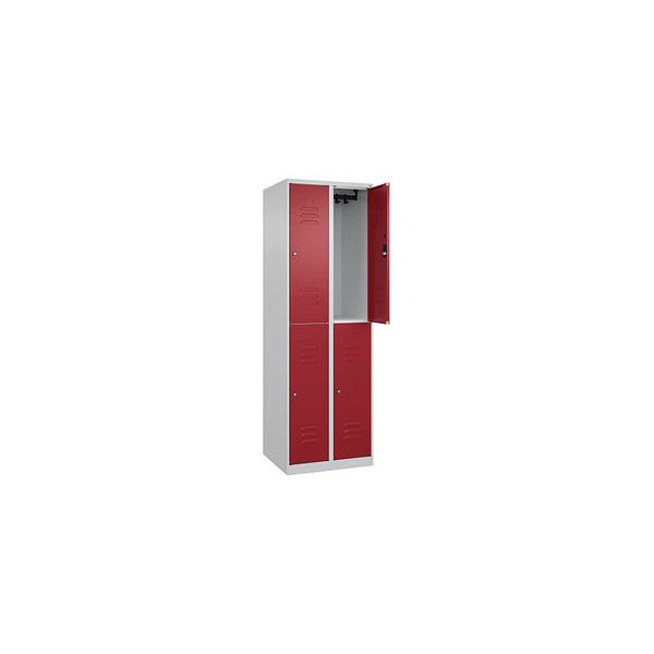 4067521371015 - Spind Classic Plus lichtgrau rubinrot 080300-20-S10046 4 Schließfächer 600 x 500 x 1850 cm 4067521371015 C+P-Möbel 4067521371015 - Spind Classic Plus lichtgrau rubinrot 080300-20-S10046 4 Schließfächer 600 x 500 x 1850 cm 4067521371015 C+P-Möbel