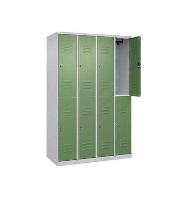 CP Spind Classic Plus lichtgrau, resedagrün 080300-40-S10053, 8 Schließfächer 120,0 x 50,0 x 185,0 cm