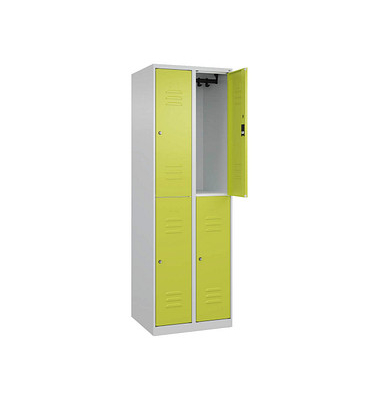 CP Spind Classic Plus clowngrün, lichtgrau 080300-20-S10057, 4 Schließfächer 60,0 x 50,0 x 185,0 cm