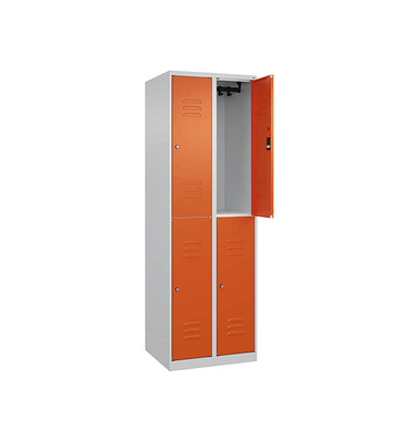 CP Spind Classic Plus reinorange, lichtgrau 080300-20-S10061, 4 Schließfächer 60,0 x 50,0 x 185,0 cm