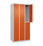 CP Spind Classic Plus reinorange, lichtgrau 080300-30-S10061, 6 Schließfächer 90,0 x 50,0 x 185,0 cm