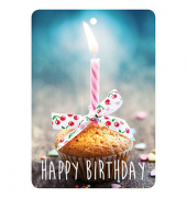LUMA Geschenkanhänger mehrfarbig Happy Birthday mit Kerze