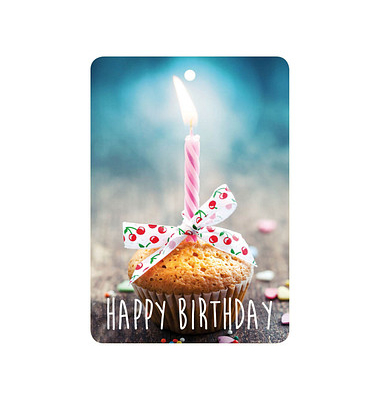 LUMA Geschenkanhänger mehrfarbig Happy Birthday mit Kerze