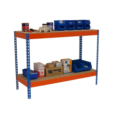 Simonrack Werkbank SIMONWORK BASIC 2 orange, blau 120,0 x 75,0 x 90,0 cm