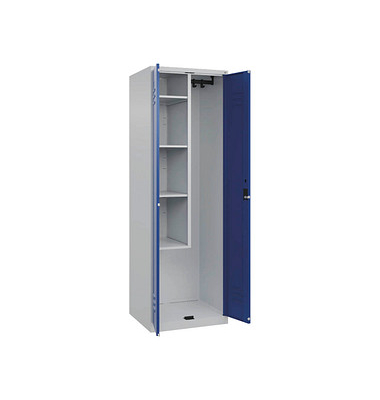 CP Putzmittelschrank Classic Plus 080100-00-S10016 enzianblau, lichtgrau 60,0 x 50,0 x 185,0 cm, aufgebaut