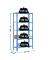 Simonrack Schwerlastregal SIMONHOME CLICK COLOR MINI 5 8435104940174 blau, weiß 80,0 x 30,0 x 160,0 cm