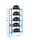 Simonrack Schwerlastregal SIMONHOME CLICK COLOR MINI 5 8435104940211 blau, weiß 80,0 x 40,0 x 180,0 cm