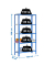 Simonrack Schwerlastregal SIMONHOME CLICK COLOR PLUS 5 8435104940419 blau, weiß 100,0 x 30,0 x 180,0 cm