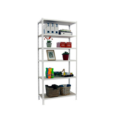 Simonrack Schwerlastregal MADERCLICK 6 8435104975244 weiß, braun 90,0 x 40,0 x 250,0 cm