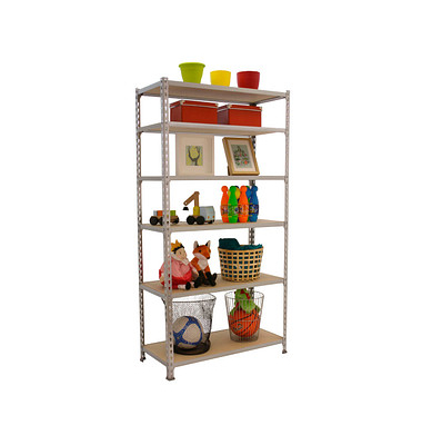 Simonrack Schwerlastregal MADERCLICK SUPERPLUS 6 8435104975305 silber, braun 110,0 x 50,0 x 250,0 cm