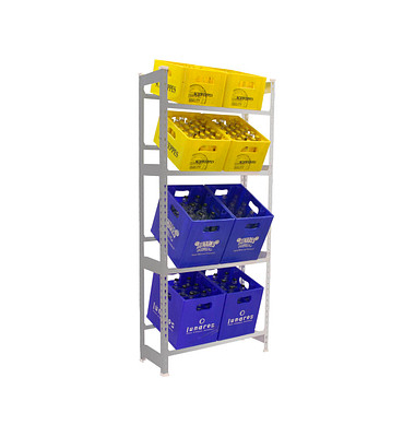 Simonrack Getränkekistenregal SIMONBOTTLE 4 8425437119538 silber 80,0 x 30,0 x 200,0 cm