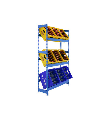 Simonrack Getränkekistenregal SIMONBOTTLE 3 8435104962466 blau 100,0 x 30,0 x 180,0 cm