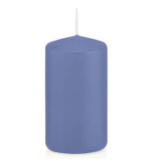 Stumpenkerzen 618317.124 grau/blau 120x60mm (HxØ) ca. 40 Stunden Brenndauer