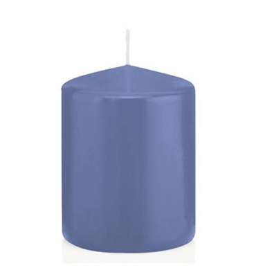 Stumpenkerzen 618315.124 grau/blau 80x60mm (HxØ) ca. 29 Stunden Brenndauer